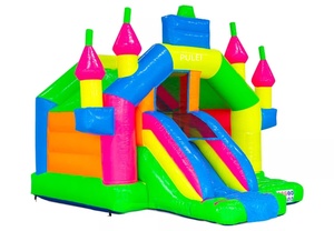 <span class=keywords><strong>Castillo</strong></span> Inflable Fluorescente Colorido con Tobogán, Parque de Trampolines Comercial para Niños, Casa de Brinco de PVC Reforzado, <span class=keywords><strong>Castillo</strong></span> Inflable - Product Image 3