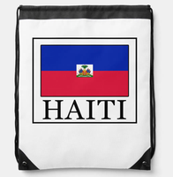 Sac à cordon de haute qualité avec drapeau d'Haïti, sacs de sport patriotiques pour la gym, le yoga, la danse, la randonnée et les voyages pour hommes et femmes