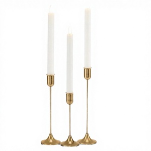 3 Pack Set Durable Medium Size Gold Modern Valentine'S Day Decorative <b>Candlestick</b> <b>Holder</b> for Home Decor - Product Image 2