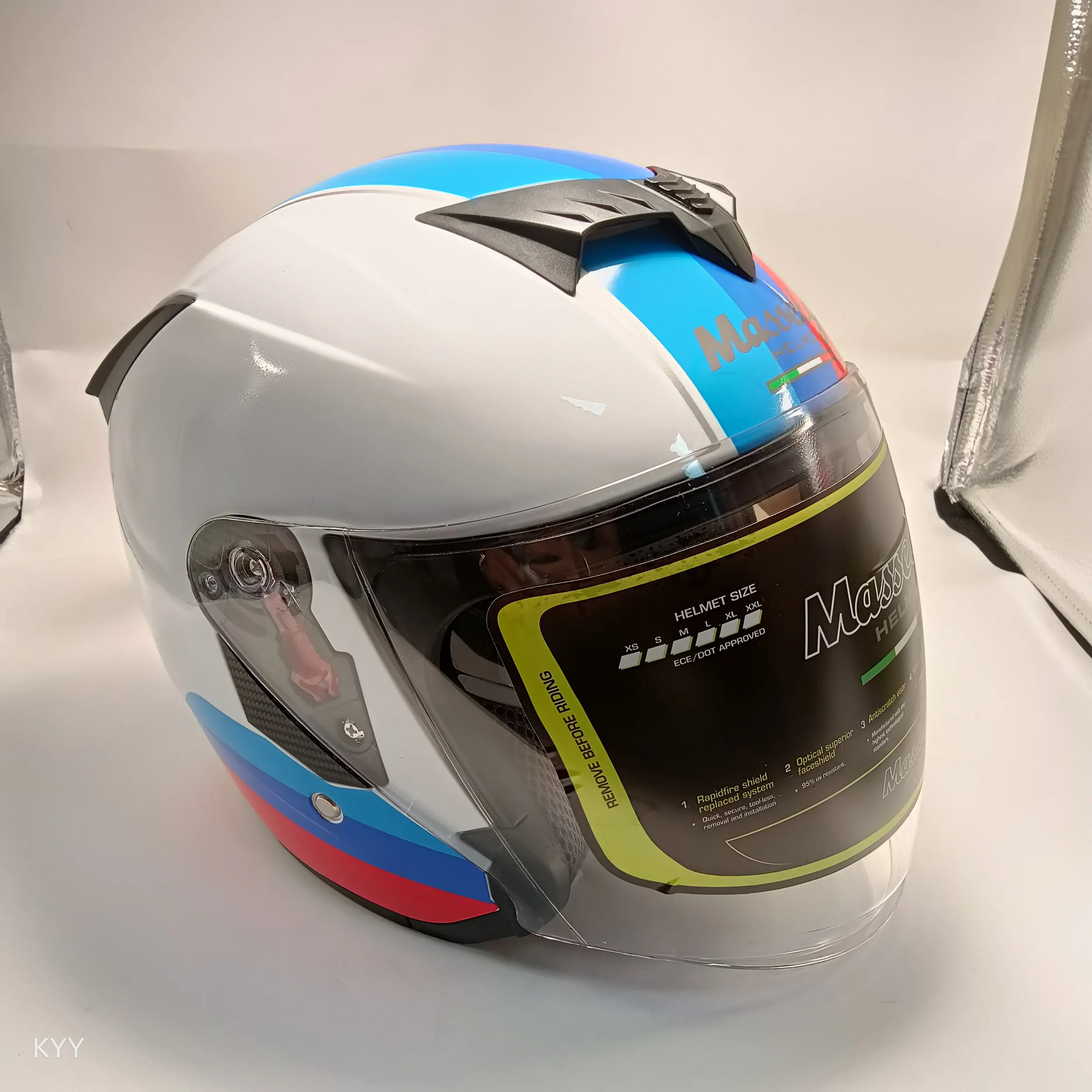 Caschi moto di alta qualità blu bianco rosso Dot certificato casco integrale doppia visiera Flip casco moto