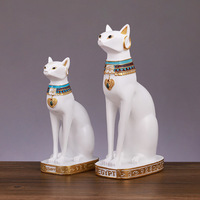 Statuette en résine de la déesse chat Bastet de l'Égypte ancienne, style classique européen, trois chats assis, pour décoration de table intérieure