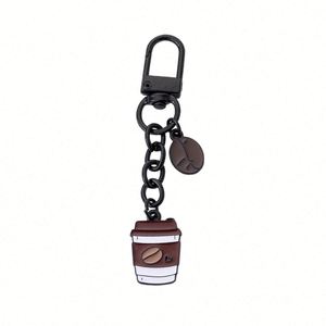 Factory Creative Fashion Versatile <b>Bag</b> Pendant Cute Coffee Metal Keychain Accessories - Product Image 4
