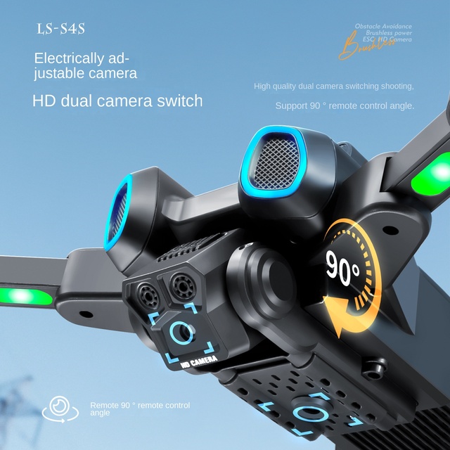S4S Light Brushless Beginner Drones for Aerial Photography Dual Camera Electric Adjustable Lens Optical Flow Positioning FPV
