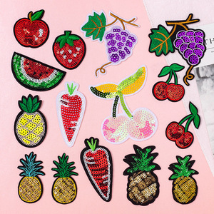 Sequined trái cây dưa hấu dâu tây máy tính thêu vá bé trang trí <span class=keywords><strong>sequin</strong></span> thêu trang phục phụ kiện - Product Image 2
