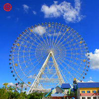 Grande Roue Géante Luna Park Extérieure, Manèges Chinois, Autres Installations de Parc d'Attractions avec Spectacle de Lumières LED