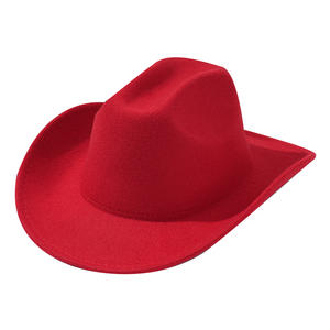 Vente en gros de chapeau de cowgirl en feutre Chapeau de cowboy en feutre blanc Chapeaux Fedora en feutre de laine à large bord pour hommes et femmes - Product Image 4