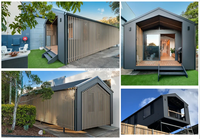 Casas Contenedor Prefabricadas de Acero con Techo Triangular de 20 y 40 Pies, Precio de Fábrica, para Edificios de Oficinas