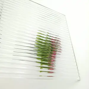 6mm超透明フルート強化リードパターンガラス仕切り用透明モルパターンガラスクリスタルフィギュアガラス