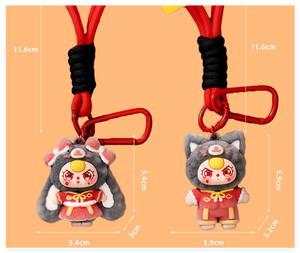 Porte-clés 3D floqués mignons et kawaii du Nouvel An pour enfants, avec trois pendentifs, pour motos, voitures, accessoires <span class=keywords><strong>de</strong></span> mode, cadeau - Product Image 3