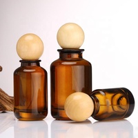 ONO Étiquettes personnalisées 30ml 50ml 100ml Flacon de parfum vide rond en verre brun avec bouchon pour emballage cosmétique