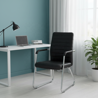 Chaise de bureau ergonomique exécutive en PU à dossier moyen, idéale pour salle de réunion et bureau – Prix abordable