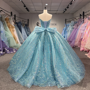 <span class=keywords><strong>Vestido</strong></span> <span class=keywords><strong>de</strong></span> Gala Jancember 1533 <span class=keywords><strong>Azul</strong></span> <span class=keywords><strong>Turquesa</strong></span> <span class=keywords><strong>de</strong></span> Lujo 2026 con Lentejuelas Brillantes y Cuentas - Product Image 3