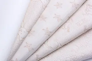 Factory Wholesale Star Pattern Weft Knit Natural Combed Cotton Polyester Jacquard Scuba Fabrics For Baby Garment Knit Jacquard