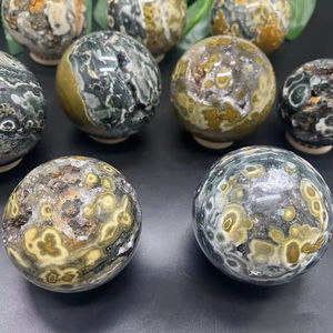 Vente en gros de sphères de jaspe océanique naturel, boules de cristal Druzy, pierres de guérison pour la décoration et les cadeaux de Pâques - Product Image 5