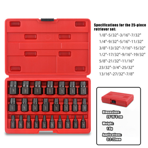Kit d'extracteurs de vis cassées robustes et de qualité supérieure pour l'entretien <span class=keywords><strong>automobile</strong></span>, en acier rapide haute résistance, avec jeu de forets de retrait facile - Product Image 2