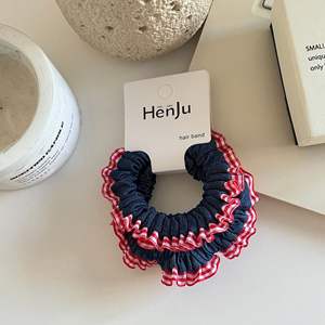 Diademas coreanas elegantes con flores, conjunto de diademas plisadas suaves tejidas, lazos elásticos ajustables para el cabello - Product Image 3