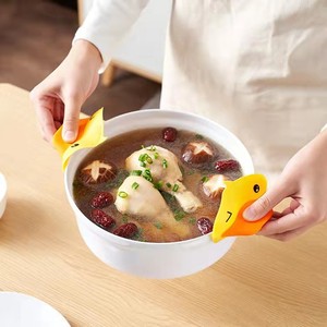 Silicone Duck Pot Clips Heat Resistant <b>Kitchen</b> Microwave Oven Safe Anti Scalding Bowl Holder - Product Image 2
