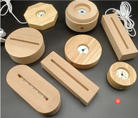 Lampe de table manuelle à éclairage boule de cristal avec base en bois massif et veilleuses