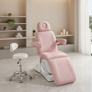 Table de <span class=keywords><strong>massage</strong></span> de spa moderne en cuir PU blanc, best-seller, équipement de salon électrique à 3 moteurs avec éponge haute densité, lit pour les cils - Product Image 1
