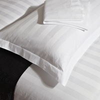 Vente en gros d'usine, ensemble de housse de couette en satin rayé de 3 cm, 100% coton, luxueux, écologique, ensemble de literie d'hôtel certifié OEKO-TEX