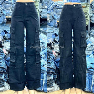 Pantalones de mezclilla casuales de pierna ancha estilo boyfriend para mujer al por mayor YQ - Product Image 4