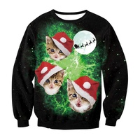 Nouveauté Noël Halloween – Sweat-shirt unisexe à col rond pour homme et femme, imprimé numérique 3D, tenue de couple, vente en gros