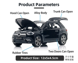 Modellino SUV GLE in Scala 1/36 in Lega con Funzione Pull-Back, Portiere e Bagagliaio Apribili, Veicolo Die-Cast per Bambini - Product Image 2