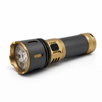 Lampe torche tactique rechargeable à double faisceau rouge et bleu clignotant 1000 lumens, projecteur spot et large, torche UV, base magnétique, indicateur de batterie externe