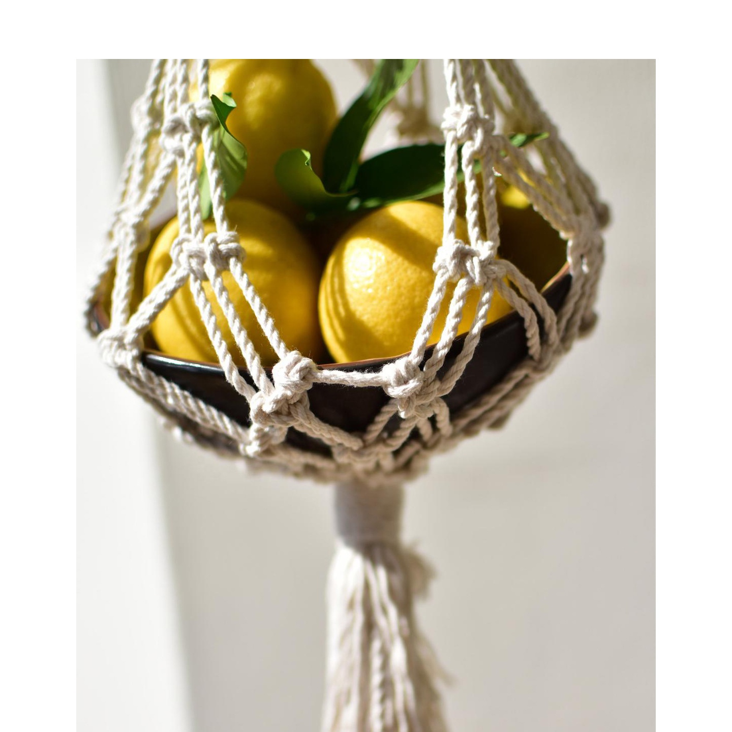 Cestini da appendere in juta, per cucina, stile boho, da parete, intrecciati a mano, per patate, aglio, cipolla, dispensa, per cucina, parete, casa, ristorante, verdure, aglio, 2 misure