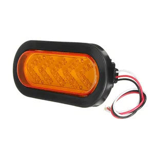 6 Inch 10-30v Car Tail Lights Arrows Style 35 Led Lamp Truck Trailer Amber Turning Signal Light Oval Tail Light