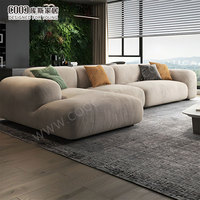 Canapé d'angle en velours modulaire de luxe nordique 3 places pour salon, ensemble de canapés
