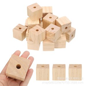 Wooden Cube Blocks With Holes 4x4x4cm For Children Building And Crafting <b>Model</b> <b>Kits</b> - Product Image 5