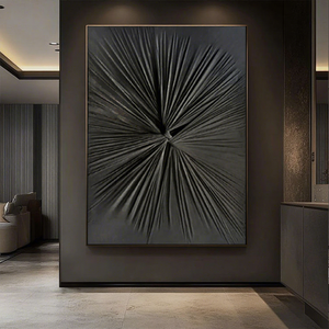 <span class=keywords><strong>Peinture</strong></span> à l'huile abstraite 3D en relief, purement peinte à la main, sur toile, pour salon/salle à manger, fond de canapé, luxe haut de gamme RH - Product Image 4