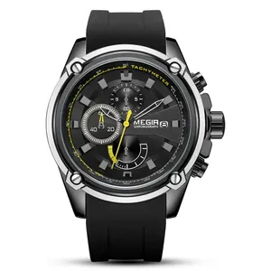 Megir 2086 Fashion Wristwatch Waterproof Silicone Strap Luxury Sports Chronograph <b>Men's</b> Quartz Wrist <b>Watch</b> for <b>Men</b> Reloj Montre - Product Image 1