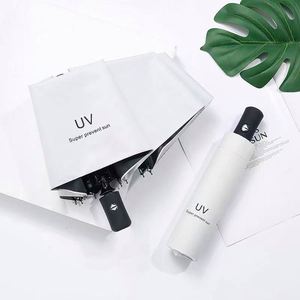 CustomCustom Cheap White Rain 3 <b>Folding</b> Umbrella Windproof Portable Uv Automatic Umbrella With Logo - Product Image 1