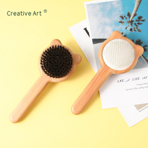 Brosse de toilettage pour animaux de compagnie en acier inoxydable, vente directe d'usine OEM, brosse <span class=keywords><strong>à</strong></span> poils de <span class=keywords><strong>sanglier</strong></span> pour animaux de compagnie avec logo personnalisé - Product Image 2