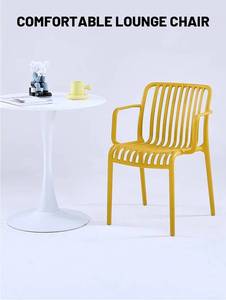 Nordic Contemporary Indoor/Outdoor Garden Furniture Stackable <b>Dining</b> <b>Armchair</b> Various Colors Made Durable Plastic for Hotels - Product Image 5