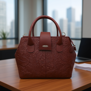 Maletín de Cuero Vacuno Fana Marbella Chedron, Bolso Suave con Cierre de Solapa, de Lujo para Mujer - Product Image 2