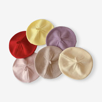 Gorro de Punto de Color Sólido para Bebés, Gorro de Lana de Algodón para Recién Nacidos, Boinas Tejidas para Niñas