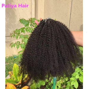 Vente chaude Afrique Amérique Serré Extensions De Cheveux Bouclés Micro Anneau Malaisien Double Dessiné Afro Crépus Bouclés 4c 4b 4a Cheveux Humains - Product Image 1