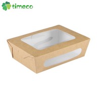 Boîte alimentaire en papier kraft de qualité alimentaire avec fenêtre, compostable et jetable, pour nouilles et autres aliments – Vente en gros