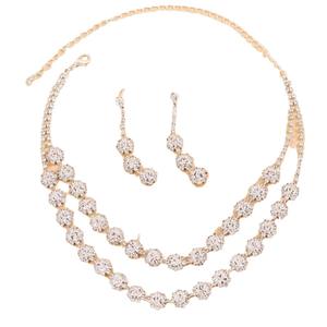 Dropshipping Shopify Sparkling Wedding Jewelry <b>Set</b> For Women Zircon Claw Chain Necklace And Earrings Party Bride Bridal Gift <b>Set</b> - Product Image 1