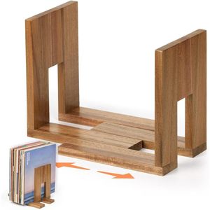 Étagère à disques vinyles en bois extensible, organisateur de rangement pour CD et DVD - Product Image 1