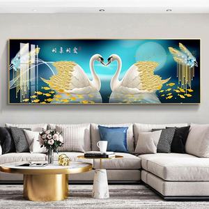 Pintura de Pared Decorativa para el Hogar con LED, Impresión HD Personalizada al por Mayor, Pintura de Porcelana de Cristal, Cuadros para Cabecera, Cuadros de Cisne para Sofá - Product Image 1