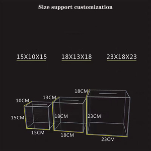 Caja de colección de dinero con cerradura de alcancía cuadrada de acrílico transparente personalizada <span class=keywords><strong>Elor</strong></span> para adultos y niños - Product Image 4