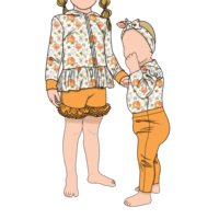 Coréen de haute qualité doux brossé lait soie 2 pièces mignon filles fermeture éclair vestes citrouille motif à manches longues bébé soeur à capuche ensemble