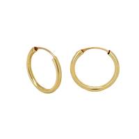 Prix Compétitif Boucles d'Oreilles Créoles Tubes Tendance en Or Jaune 14K Sans Nickel Sans Plomb Certifiées JJ BRAVO par un Certificat de Tiers pour Filles