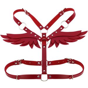 Halloween Leder-Harness Engelsflügel Bustier BDSM Harajuku Dessous Taillengürtel Strumpfhalter Erotischer Taillengürtel Harness-Gürtel - Product Image 5