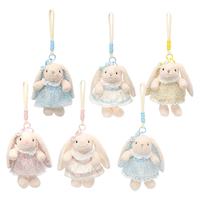 Porte-clés en peluche lapin à oreilles tombantes mignon, doux et moelleux, 18 cm, cadeau unisexe, décoration de fête, rembourrage en coton PP, logo personnalisé, couleur personnalisable