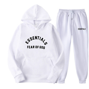 Conjunto de Sudadera con Capucha y Pantalones Deportivos para Hombre y Mujer, Marca 2026, 100% Algodón Puro, Sudadera Bordada con Seda, Cuello Redondo - Product Image 2